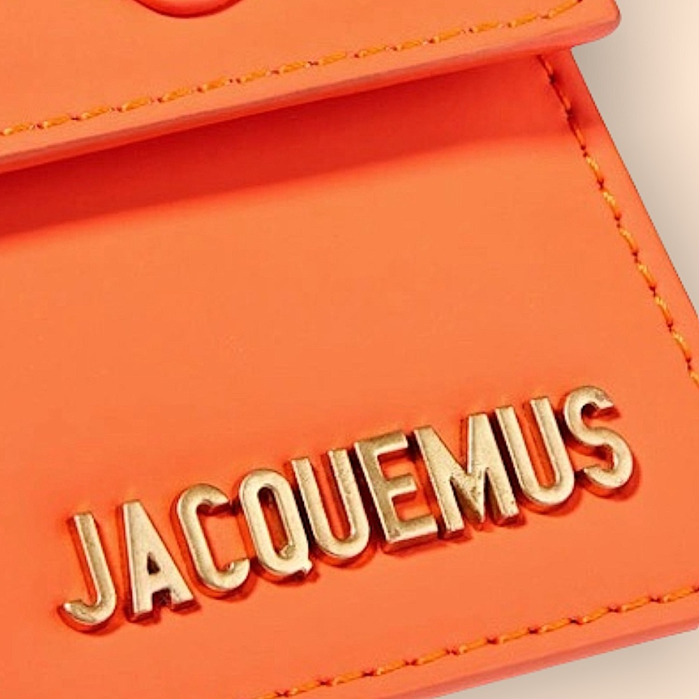 *Rare* Jacquemus Le Chiquito Mini Leather Tote In Bright Orange - Picture 3 of 14